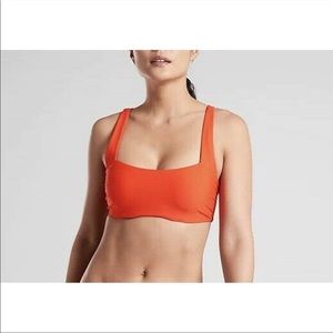 New ATHLETA Bra Cup Square Neck Bikini Top Swim Vermillion 36 B/C Style 531217